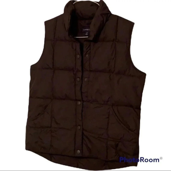 Lands End Quilted Goose Down Puffer Vest Small Black Winter - Picture 1 of 3
